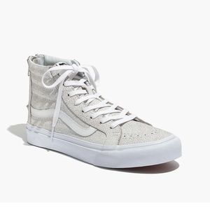 Vans SK8-Hi Slim Zip High-Top Sneakers in Crackled Suede, Size 8 Women’s